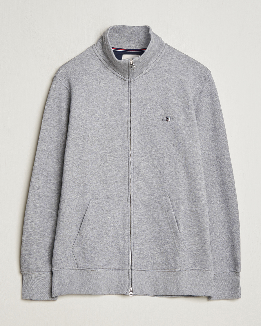 Herre | Trøjer | GANT | Original Full Zip Grey Melange