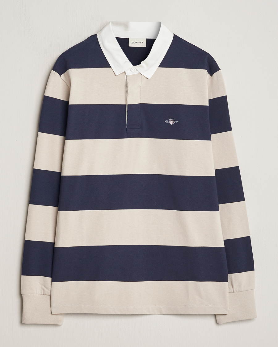 Herre | Trøjer | GANT | Barstriped Rugger Silky Beige/Navy