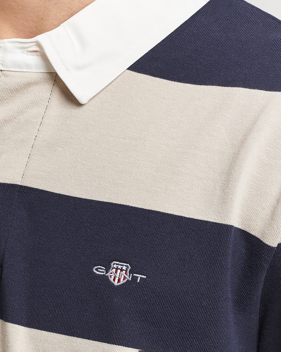Herre | Trøjer | GANT | Barstriped Rugger Silky Beige/Navy
