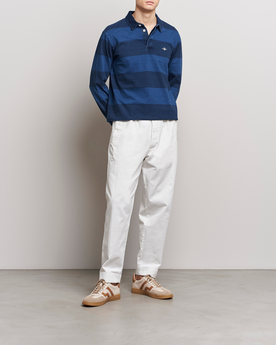 Herre | Trøjer | GANT | Barstriped Rugger Navy/Indigo