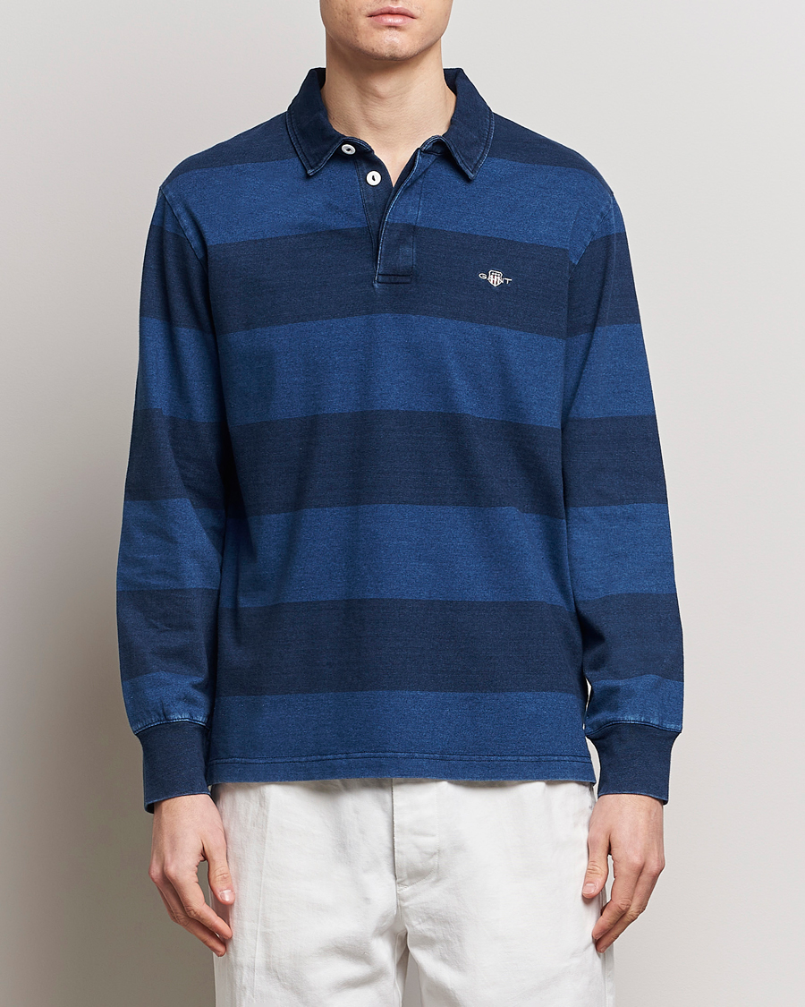 Herre | Trøjer | Gant | Barstriped Rugger Navy/Indigo