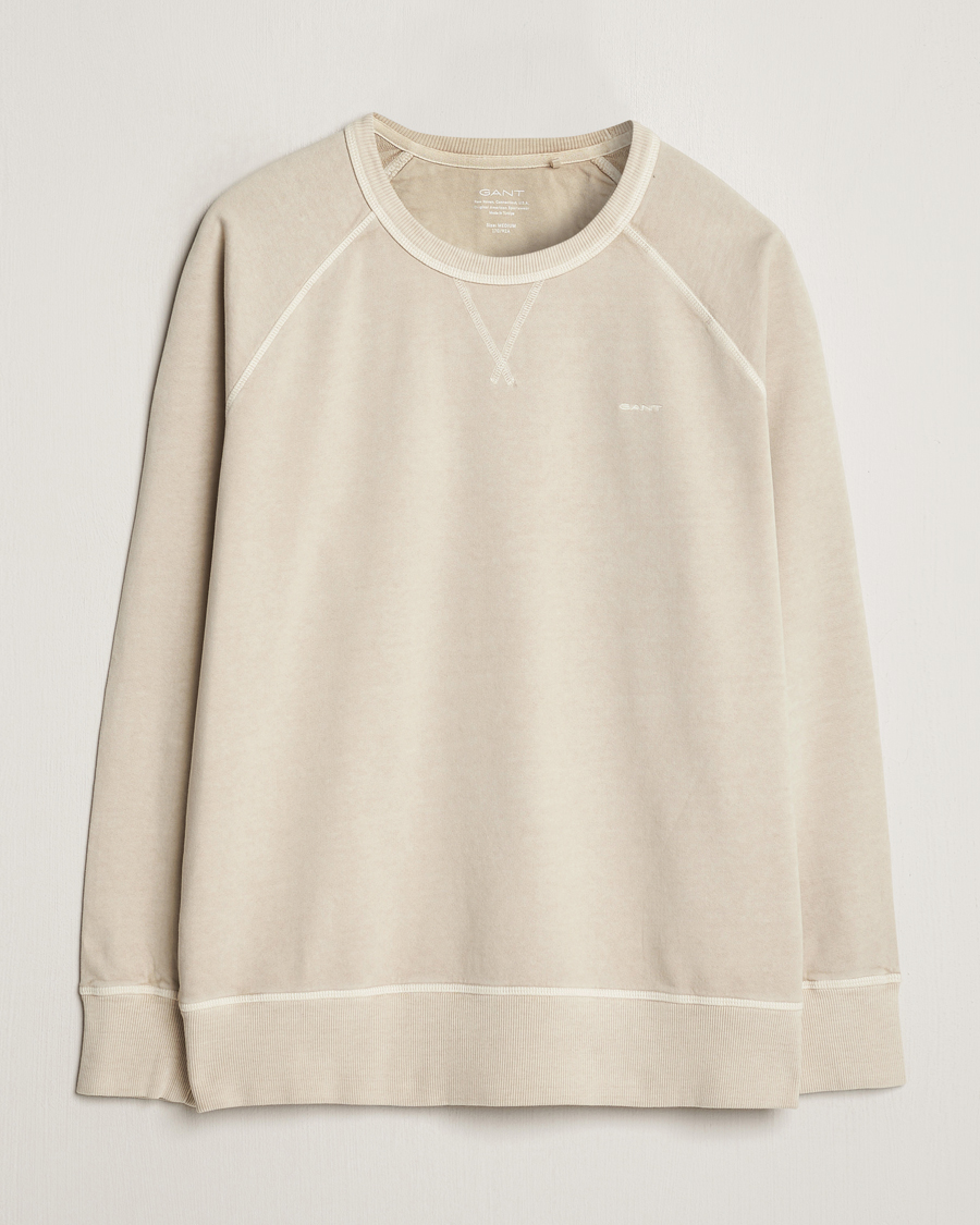 Herre | Trøjer | GANT | Sunbleached Crew Neck Sweatshirt Silky Beige
