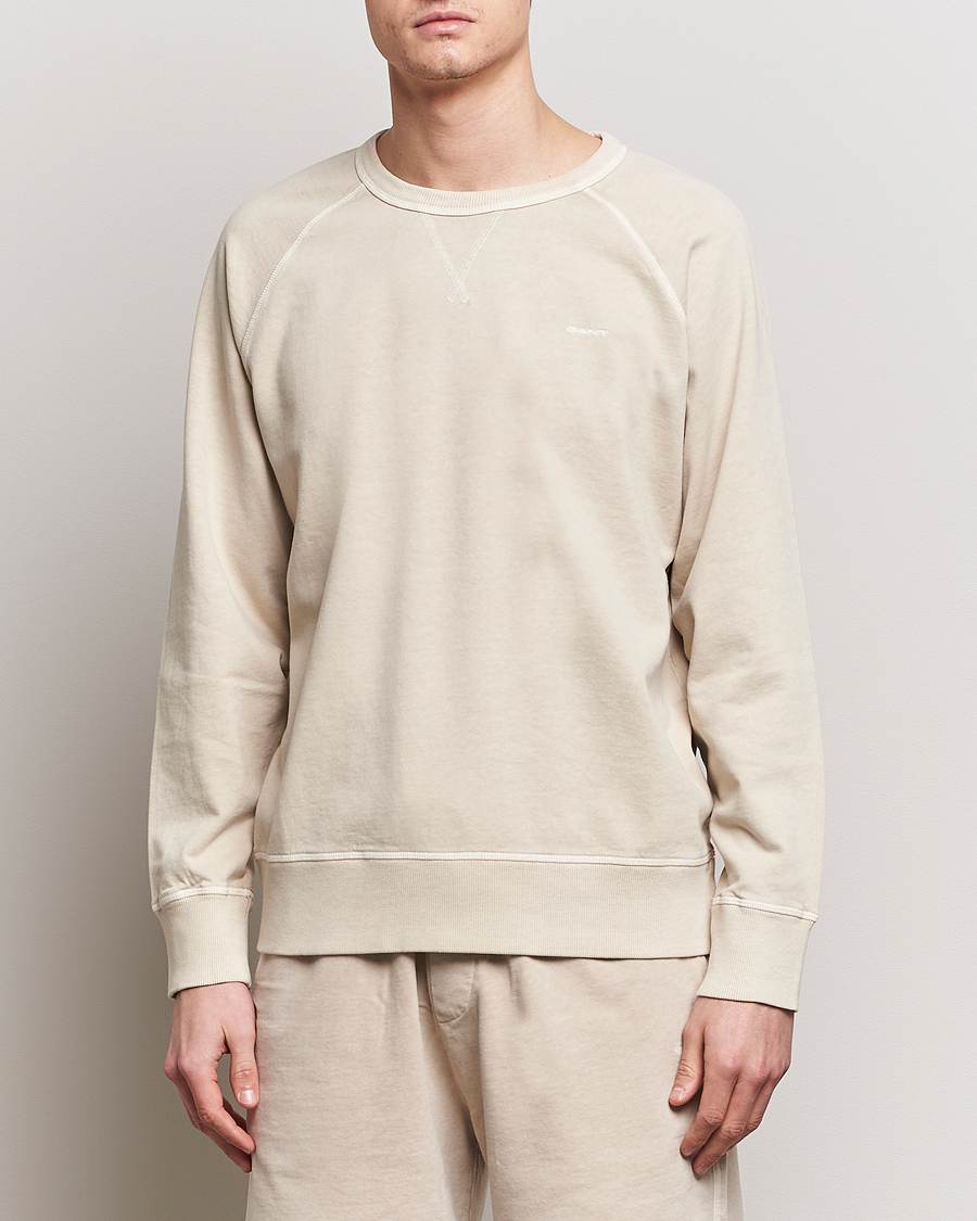 Herre | Udsalg tøj | GANT | Sunbleached Crew Neck Sweatshirt Silky Beige