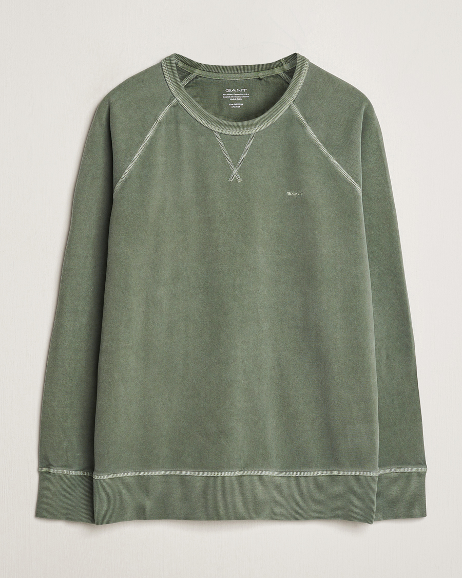 Herre | Trøjer | GANT | Sunbleached Crew Neck Sweatshirt Pine Green