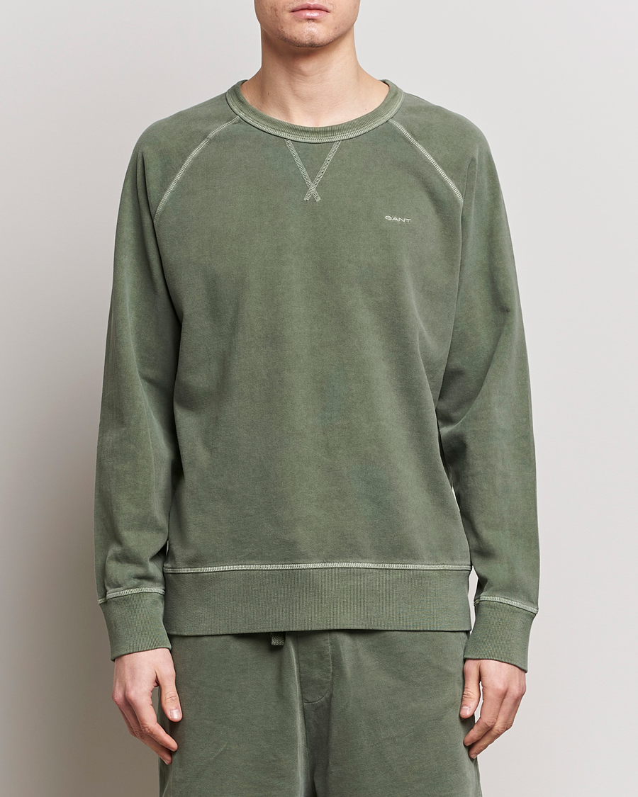 Herre | Sweatshirts | GANT | Sunbleached Crew Neck Sweatshirt Pine Green