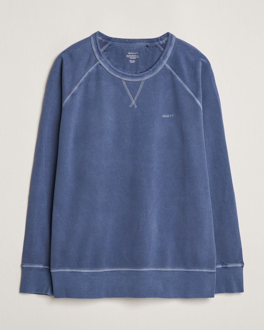 Herre | Trøjer | GANT | Sunbleached Crew Neck Sweatshirt Dusty Blue Sea