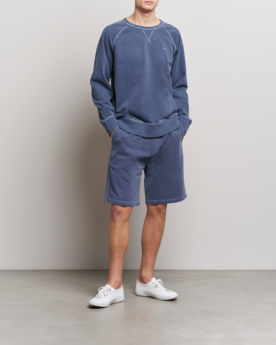 Herre |  | GANT | Sunbleached Crew Neck Sweatshirt Dusty Blue Sea