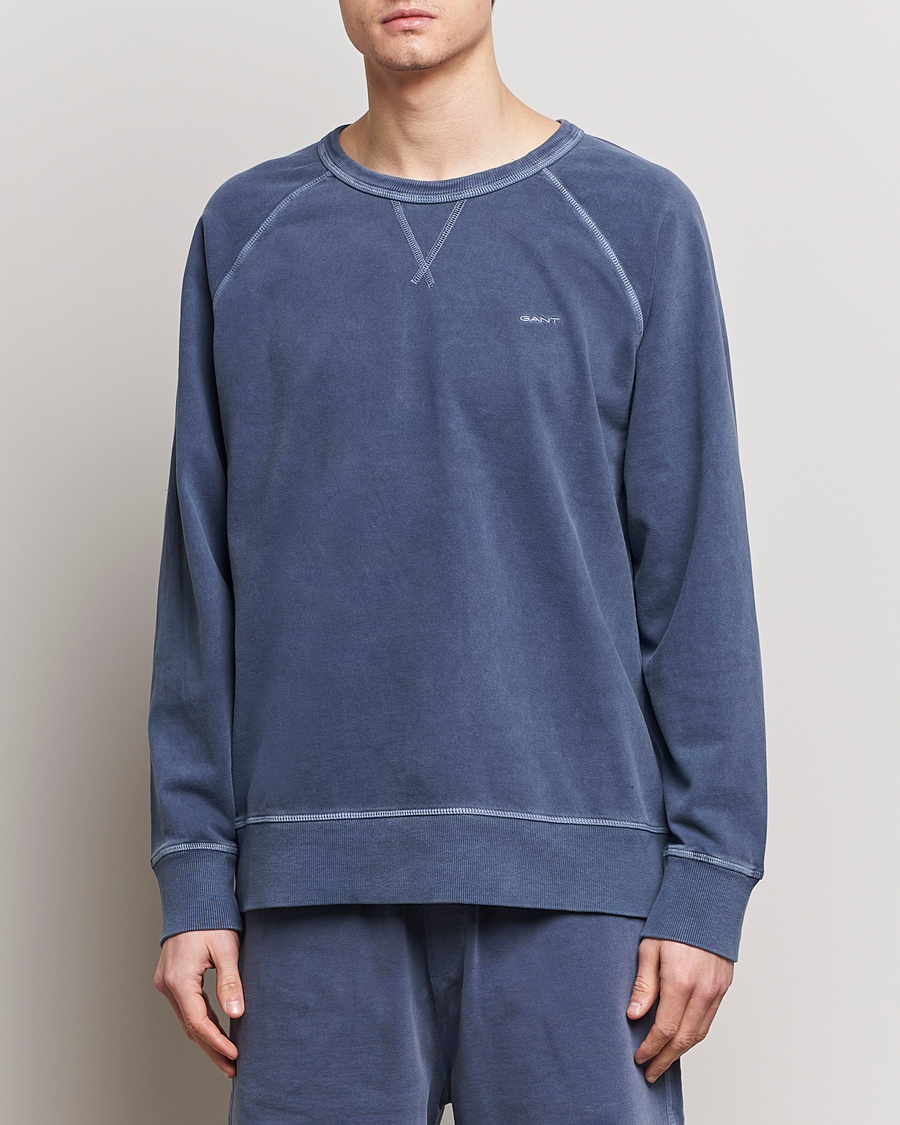 Herre | Udsalg | GANT | Sunbleached Crew Neck Sweatshirt Dusty Blue Sea