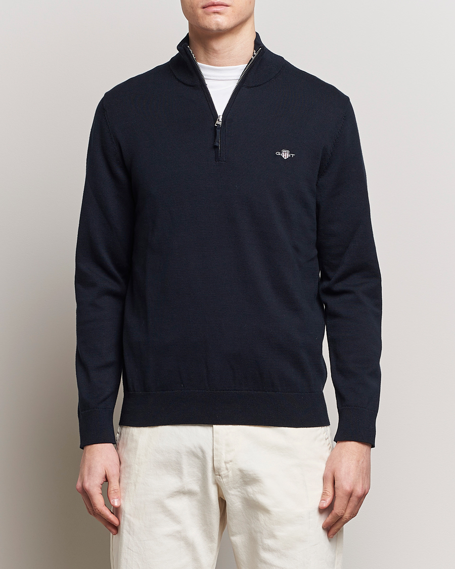 Herre | 20% udsalg | GANT | Classic Cotton Half Zip Evening Blue