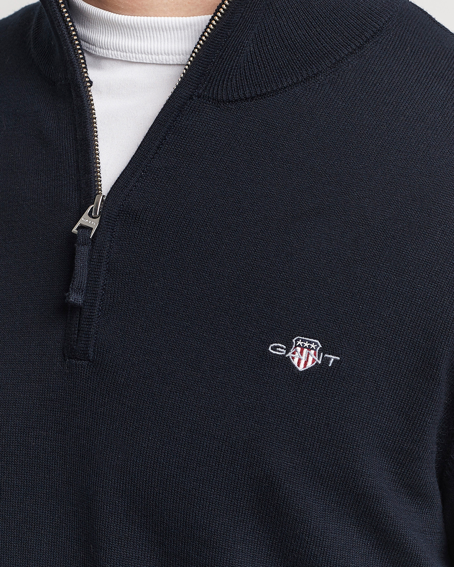 Herre | Trøjer | GANT | Classic Cotton Half Zip Evening Blue