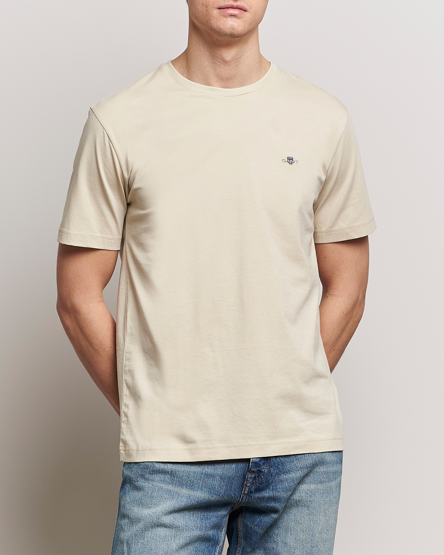 Herre | Kortærmede t-shirts | GANT | The Original T-Shirt Silky Beige