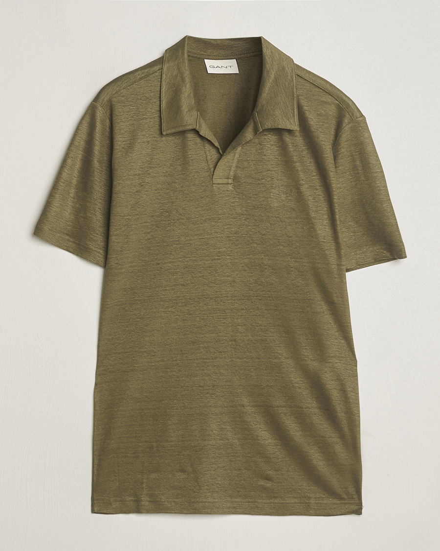 Herre | Polotrøjer | GANT | Linen Polo Juniper Green