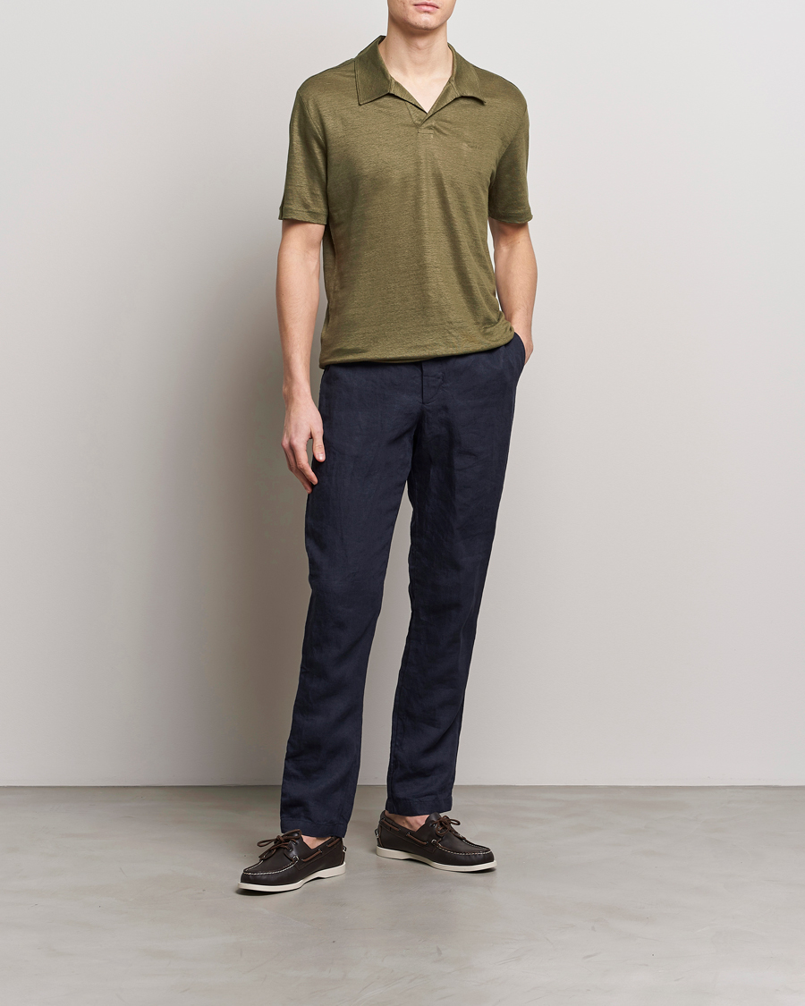 Herre | Polotrøjer | GANT | Linen Polo Juniper Green