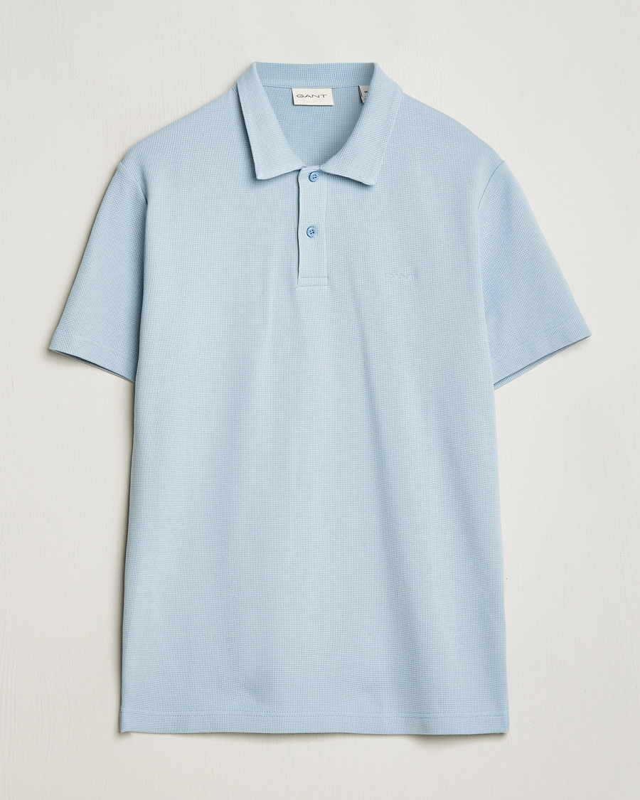 Herre | Polotrøjer | GANT | Waffle Textured Polo Dove Blue