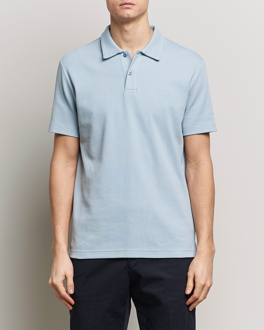 Herre | Polotrøjer | GANT | Waffle Textured Polo Dove Blue