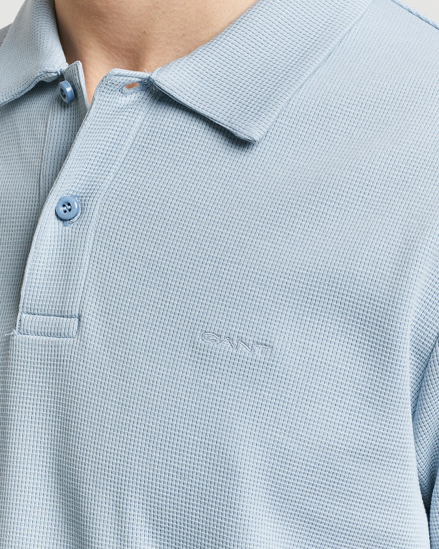 Herre | Polotrøjer | GANT | Waffle Textured Polo Dove Blue