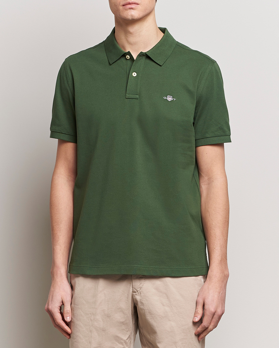 Herre | Kortærmede polotrøjer | GANT | The Original Polo Pine Green