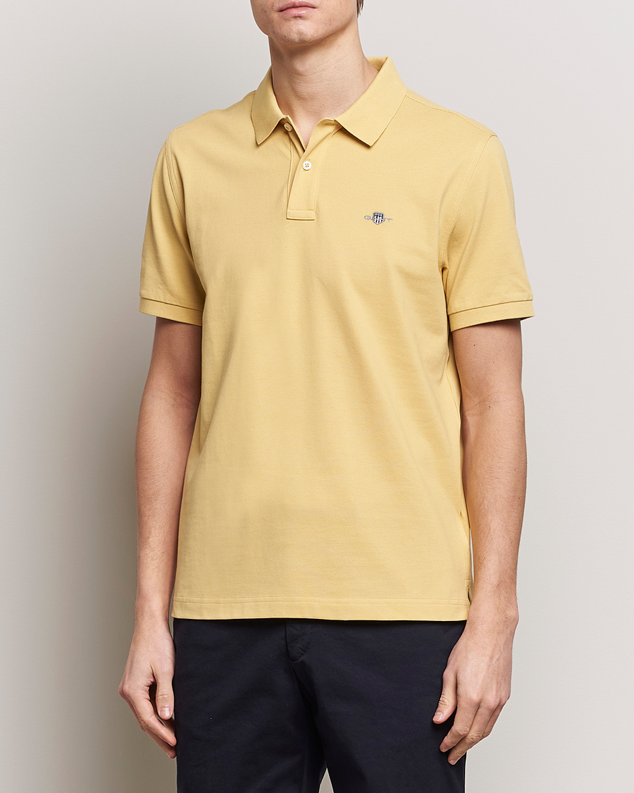 Herre | Kortærmede polotrøjer | GANT | The Original Polo Dusty Yellow