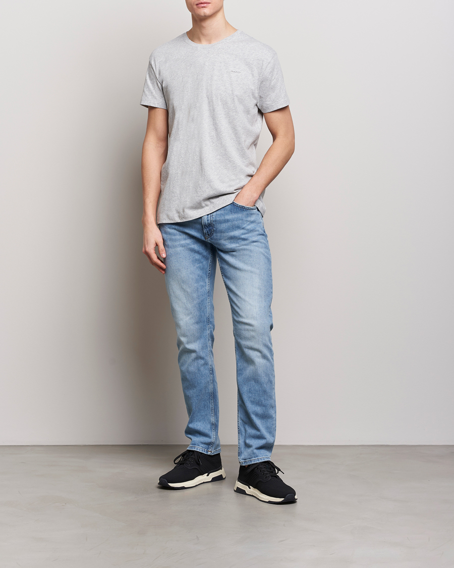 Herre |  | GANT | 2-Pack Crew Neck T-Shirt Light Grey/Navy