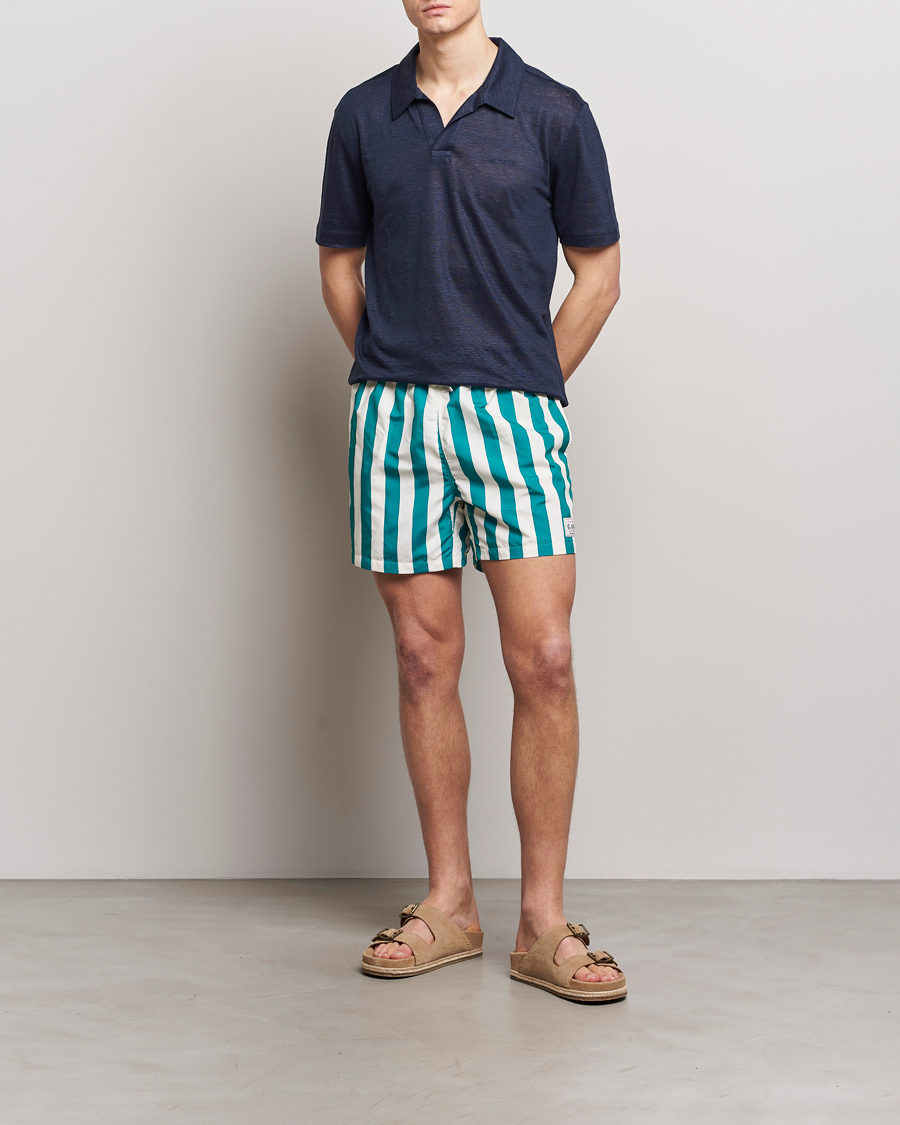 Herre | Badebukser | GANT | Blockstriped Swimshorts Ocean Turquoise
