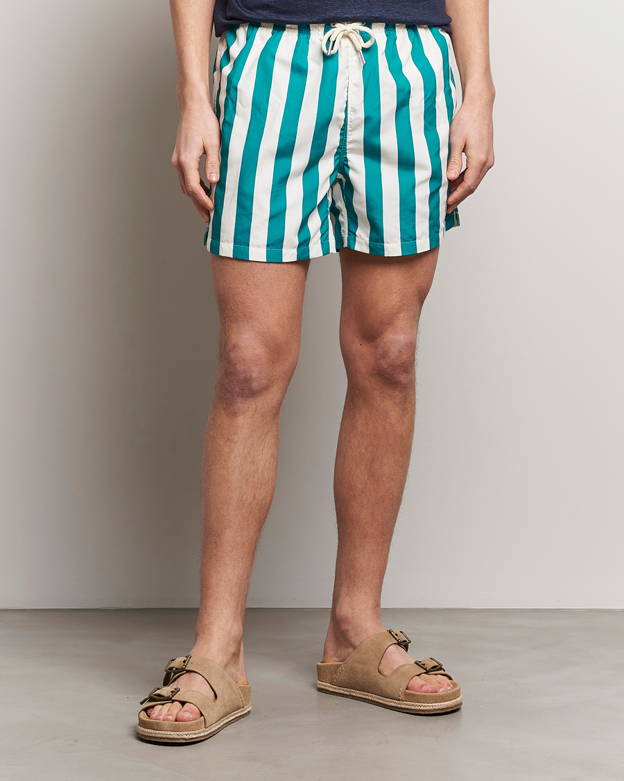 Herre | Badebukser | Gant | Blockstriped Swimshorts Ocean Turquoise