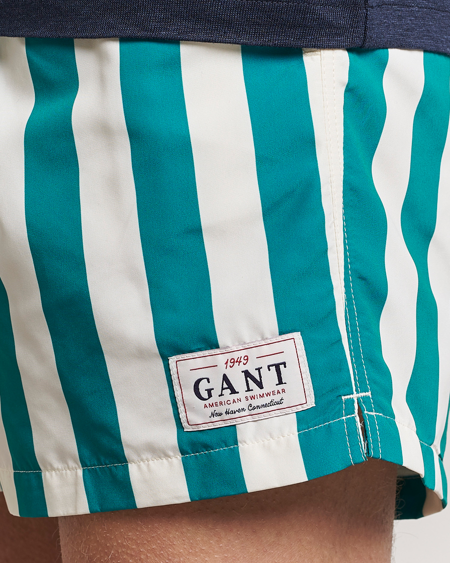 Herre | Badebukser | GANT | Blockstriped Swimshorts Ocean Turquoise