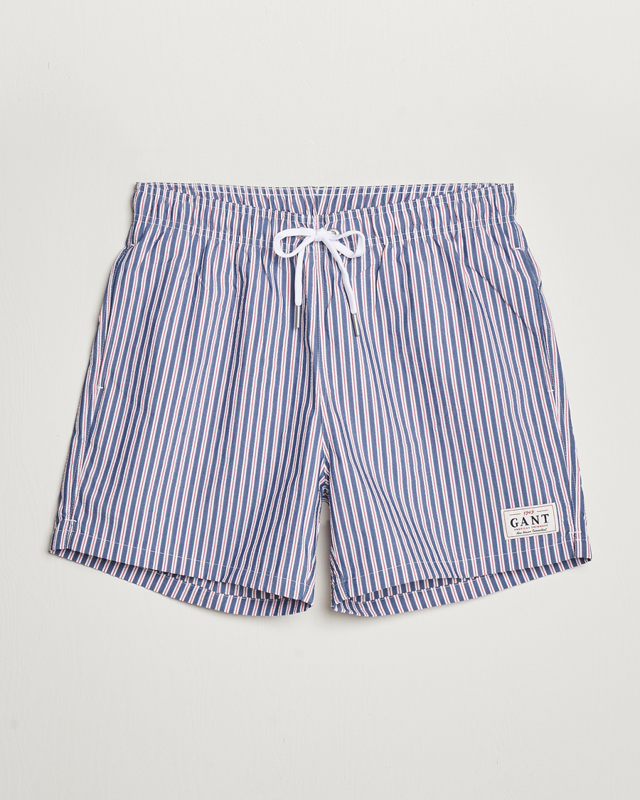 Herre |  | GANT | Striped Seersucker Swimshorts Deep Blue