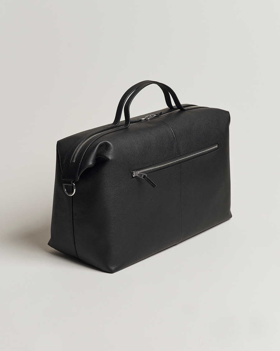 Men | Weekend Bags | GANT | Leather Weekendbag Black
