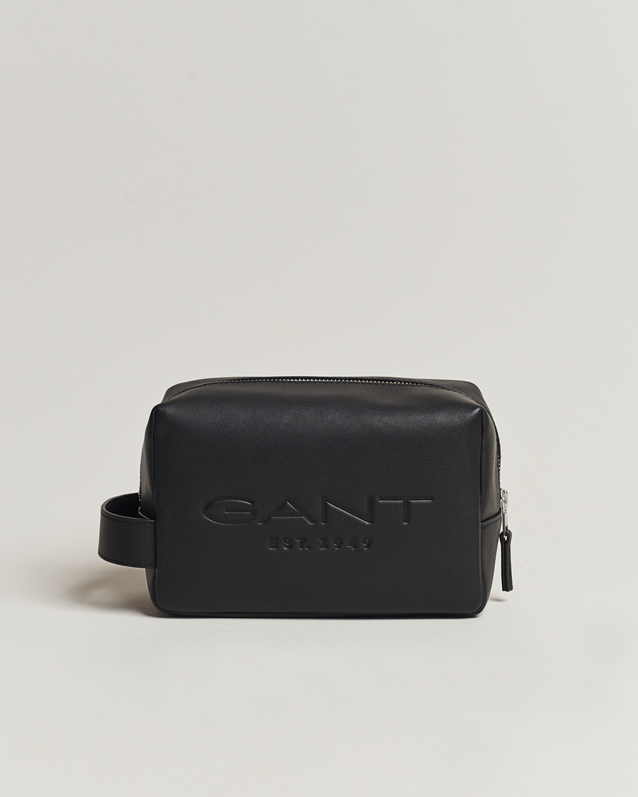 Men |  | GANT | Leather Wash Bag Black