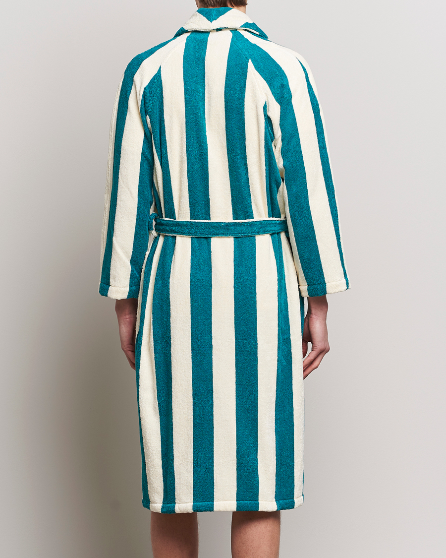 Herre | Pyjamas & Morgenkåber | GANT | Striped Robe Ocean Turquoise/White