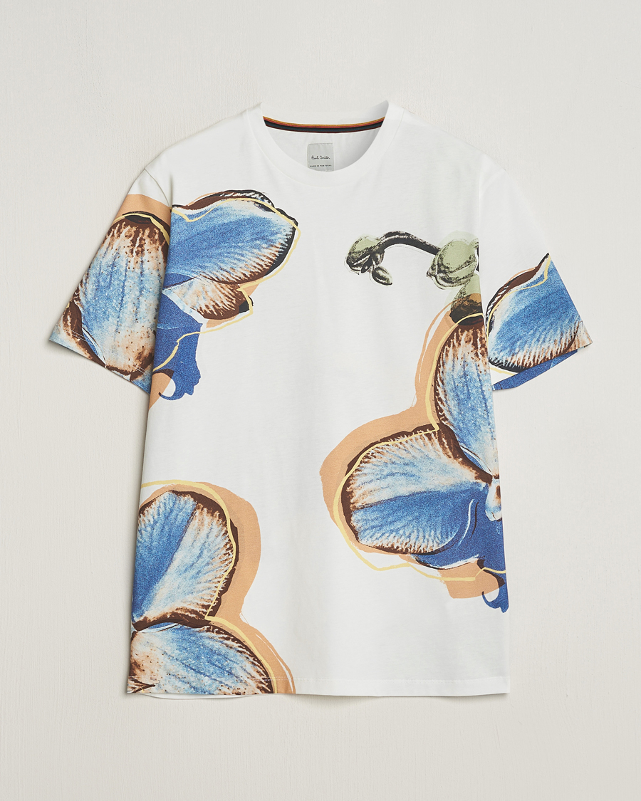 Herre | T-Shirts | Paul Smith | Organic Cotton Printed Orchid T-Shirt White