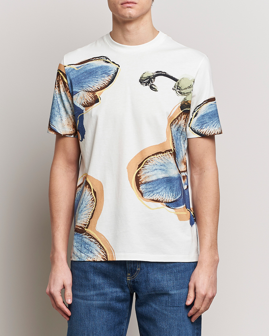 Herre | Kortærmede t-shirts | Paul Smith | Organic Cotton Printed Orchid T-Shirt White
