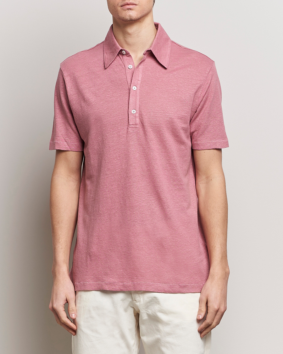 Herre | Kortærmede polotrøjer | Paul Smith | Linen Polo Pink