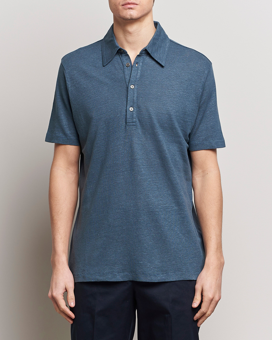 Herre | Kortærmede polotrøjer | Paul Smith | Linen Polo Blue