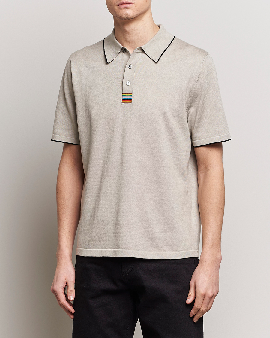 Herre | Tøj | Paul Smith | Knitted Cotton Polo Greige