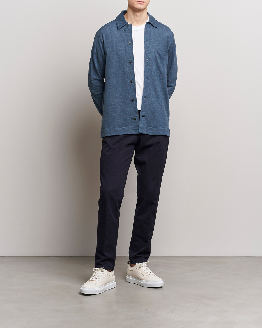 Herre | Skjorter | Paul Smith | Linen Jersey Shirt Blue
