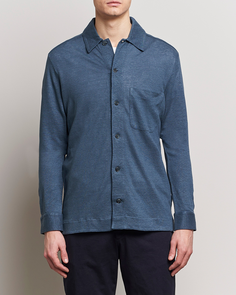 Herre | Hørskjorter | Paul Smith | Linen Jersey Shirt Blue