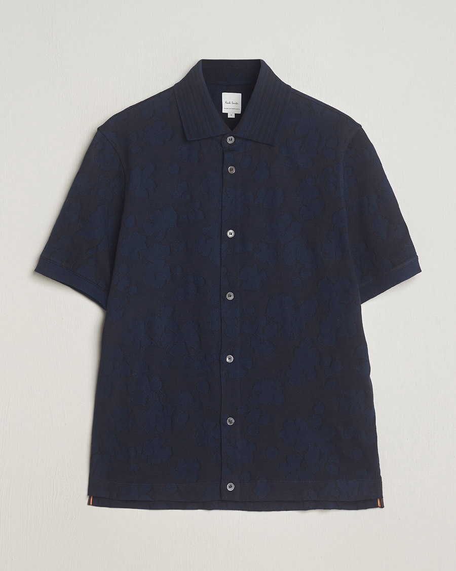 Herre | Skjorter | Paul Smith | Floral Jacquard Short Sleeve Shirt Navy