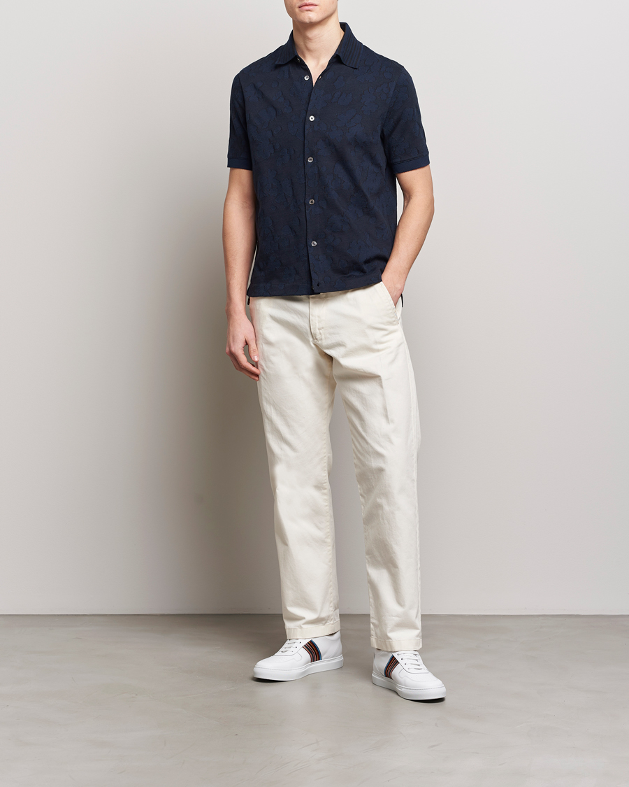 Herre | Skjorter | Paul Smith | Floral Jacquard Short Sleeve Shirt Navy