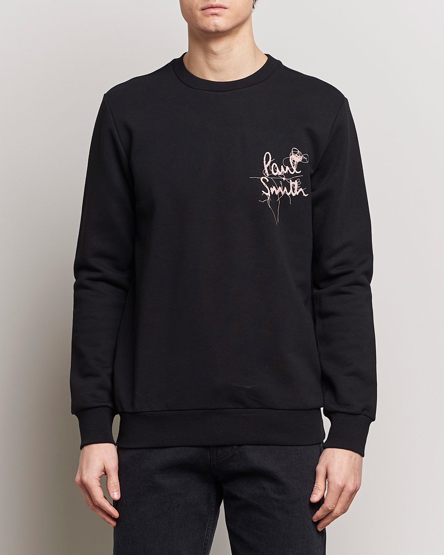 Herre | Udsalg tøj | Paul Smith | Logo Printed Crew Neck Sweatshirt Black
