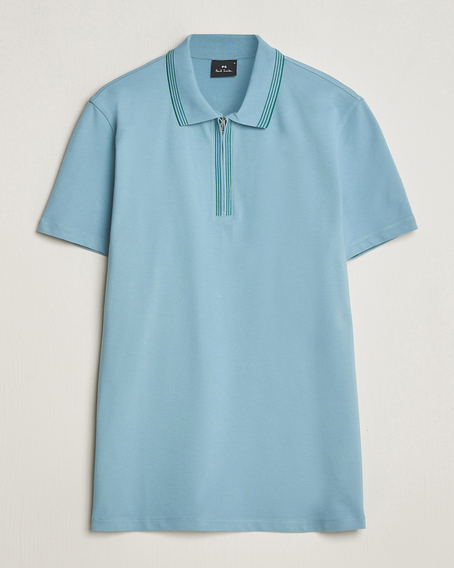 Herre | Polotrøjer | PS Paul Smith | Regular Fit Half Zip Polo Blue