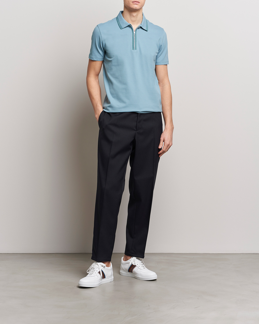 Herre | Polotrøjer | PS Paul Smith | Regular Fit Half Zip Polo Blue