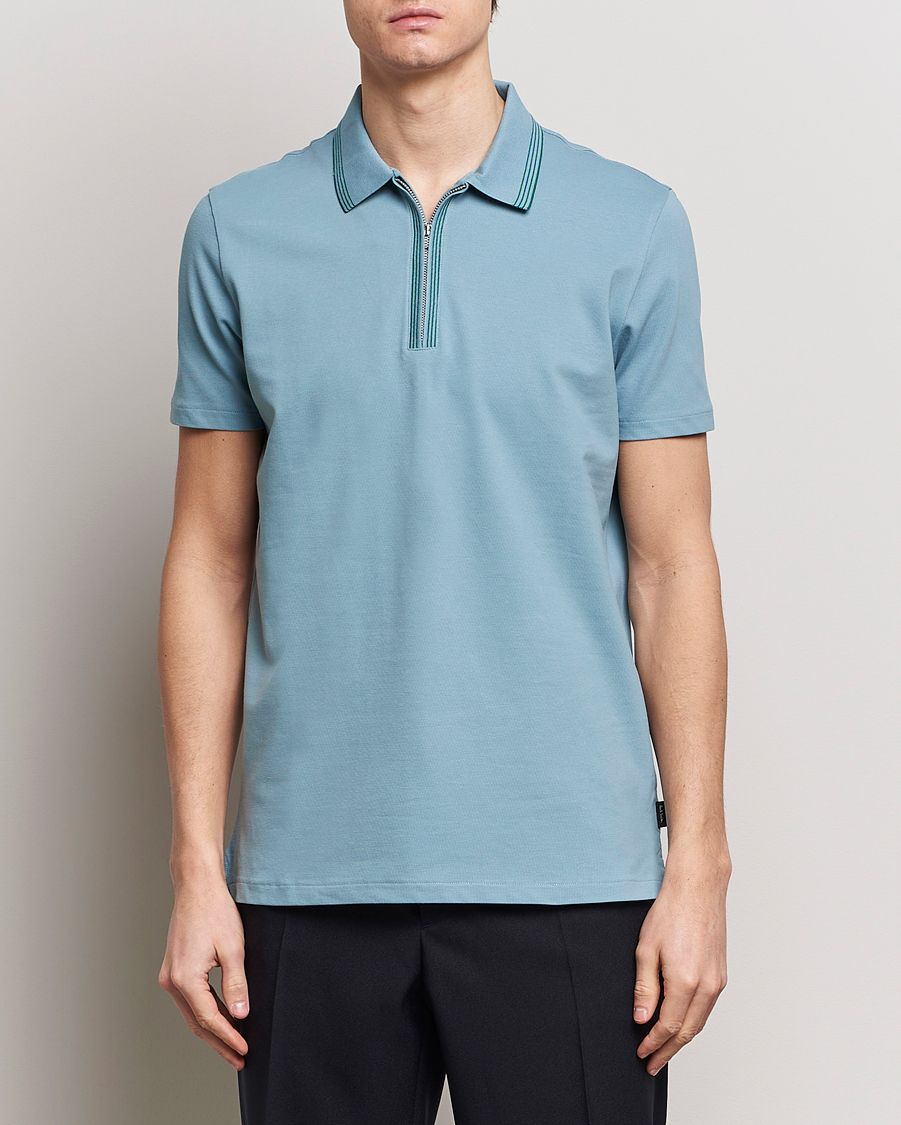 Herre | Best of British | PS Paul Smith | Regular Fit Half Zip Polo Blue