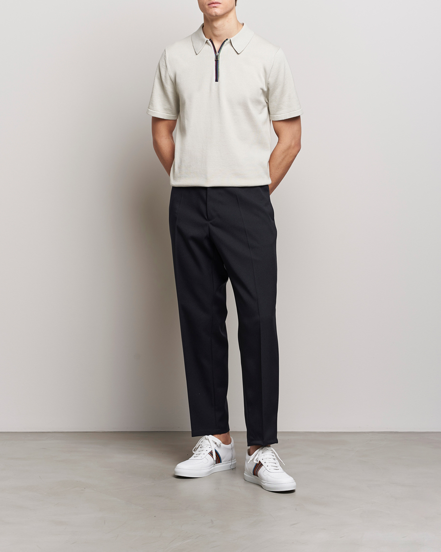 Herre | Polotrøjer | PS Paul Smith | Striped Half Zip Polo Light Grey