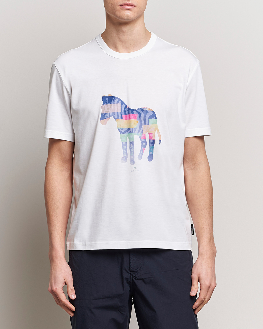 Herre | Afdelinger | PS Paul Smith | Organic Cotton Zebra Crew Neck T-Shirt White