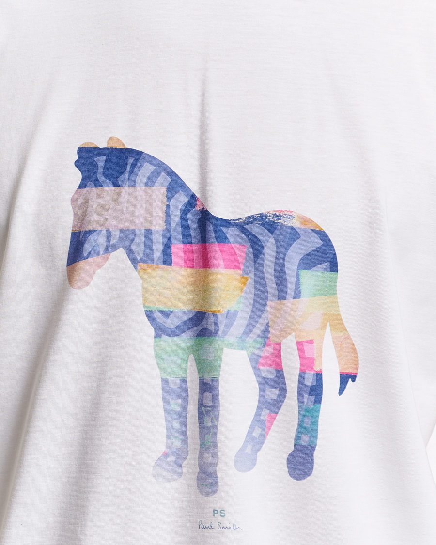 Herre | T-Shirts | PS Paul Smith | Organic Cotton Zebra Crew Neck T-Shirt White