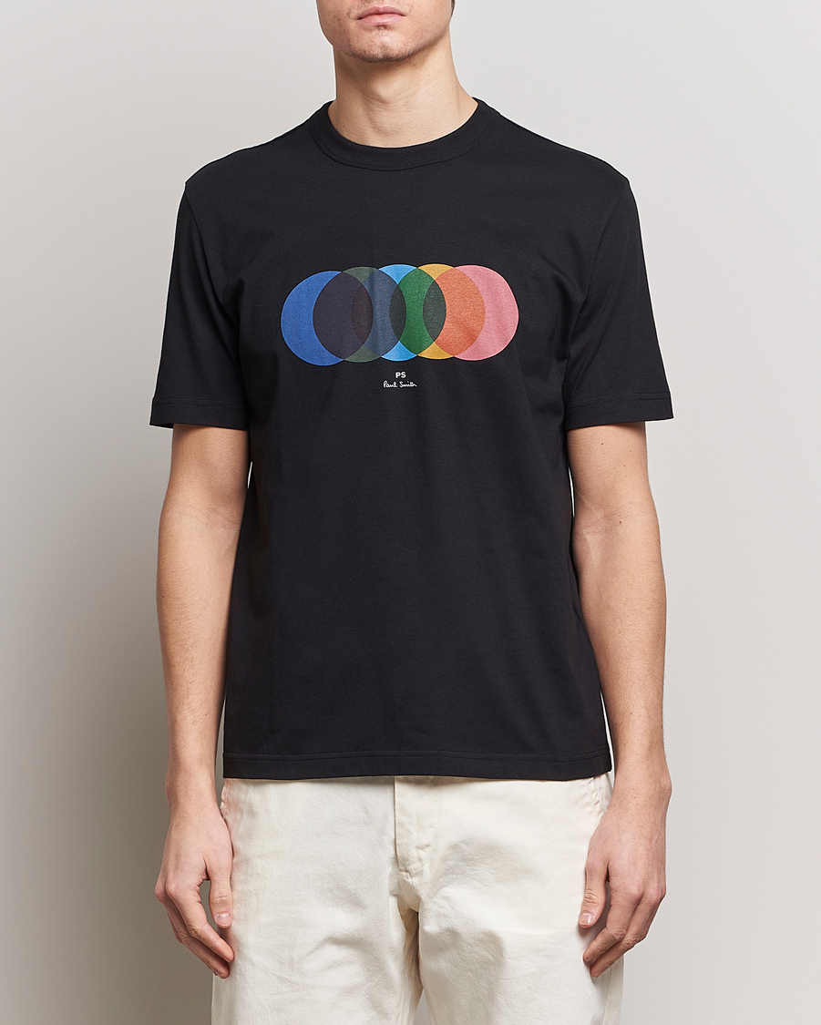 Herre | Best of British | PS Paul Smith | Organic Cotton Circles Crew Neck T-Shirt Black