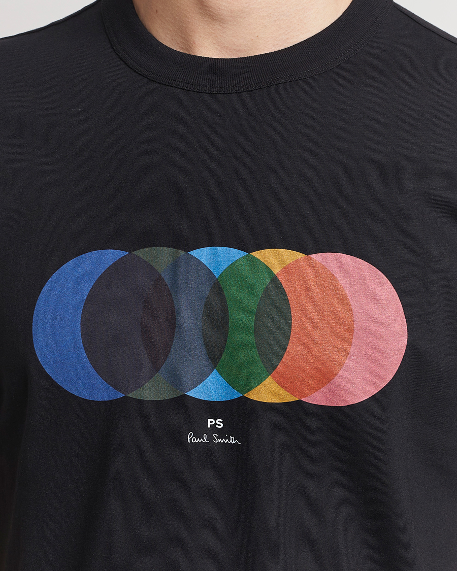 Herre | T-Shirts | PS Paul Smith | Organic Cotton Circles Crew Neck T-Shirt Black