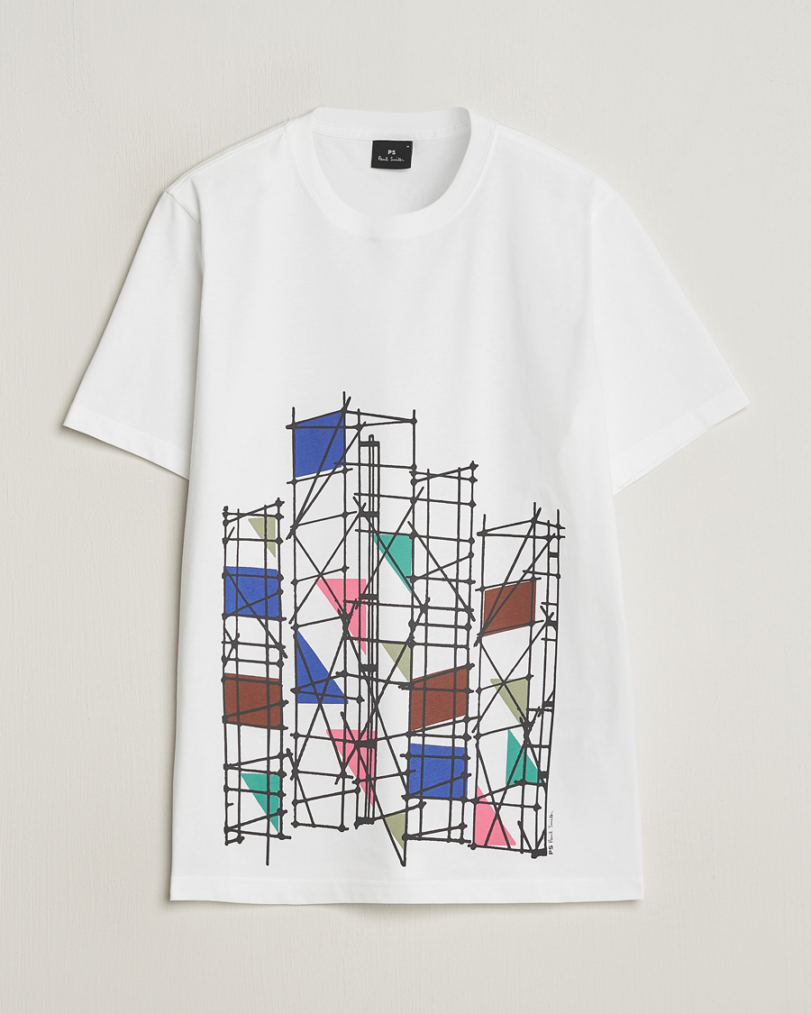 Men |  | PS Paul Smith | Organic Cotton Scaffold Crew Neck T-Shirt White