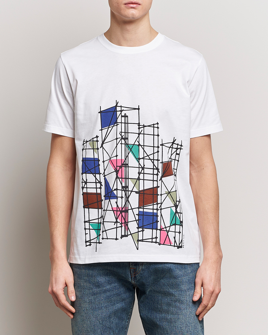 Herre | Kortærmede t-shirts | PS Paul Smith | Organic Cotton Scaffold Crew Neck T-Shirt White